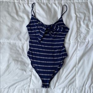 NWOT blue striped bodysuit